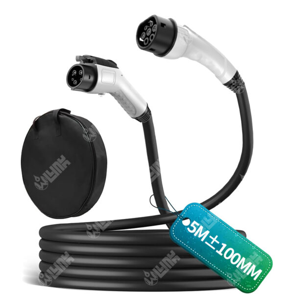 OLINK Type 2 to J1772 Extension Cable | European to US EV Charging Adapter for All-Weather Use