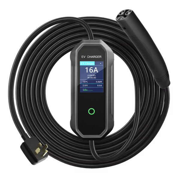 Portable Tesla EV Charger | Adjustable Current 16A | IP55 Waterproof with LCD Display - 图片 6