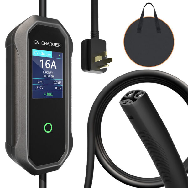 Portable Tesla EV Charger | Adjustable Current 16A | IP55 Waterproof with LCD Display - 图片 4