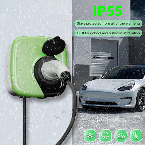 OLINK 7-22kW Wall-Mounted EV Charger | Type 2, CHAdeMO, J1772, GBT, NACS Compatible | IP55 Protection - 图片 3