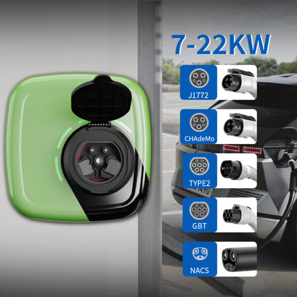 OLINK 7-22kW Wall-Mounted EV Charger | Type 2, CHAdeMO, J1772, GBT, NACS Compatible | IP55 Protection - 图片 2