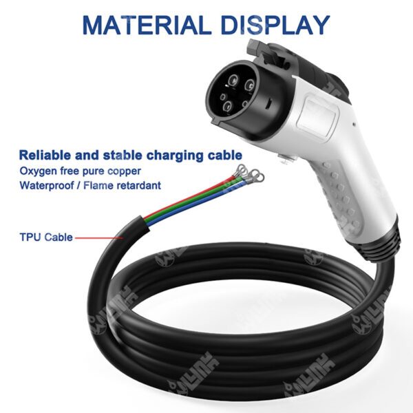 High-Performance J1772 AC Charging Cable | 16A-80A Single-Phase/Three-Phase | IP55 Waterproof & Durable | 6-Meter Long Efficient Cable - 图片 5