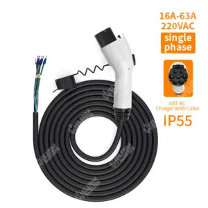 High-Quality GBT AC Charging Cable | Single-Phase 16A-63A | 220VAC with IP55 Weatherproof Design