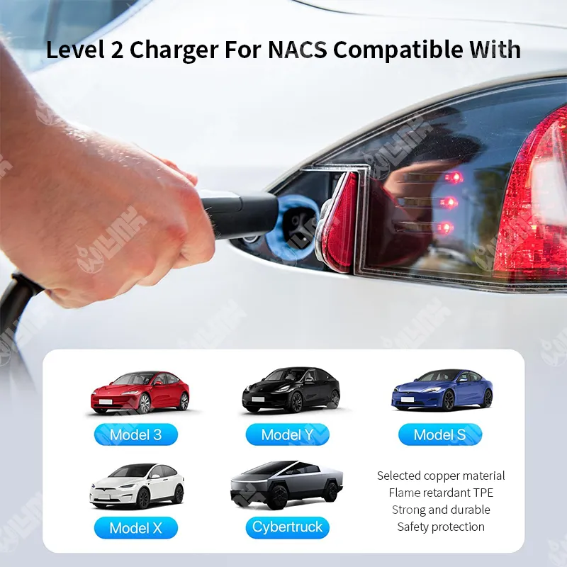 OLINK | NACS Level 2 Charging Cable | 16A-80A 240VAC | IP55 Protection - Image 2
