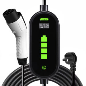 Portable EV Charger with Adjustable Current 8A-16A | Universal Compatibility | IP55 Waterproof for Outdoor Use