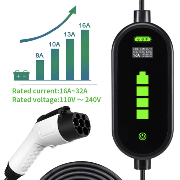 Portable EV Charger with Adjustable Current 8A-16A | Universal Compatibility | IP55 Waterproof for Outdoor Use - Image 5