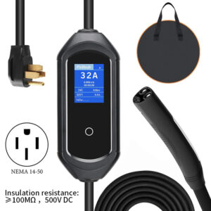 Portable Tesla EV Charger | 32A High-Efficiency Fast Charging | IP55 Protection | Built-In Temperature Monitoring