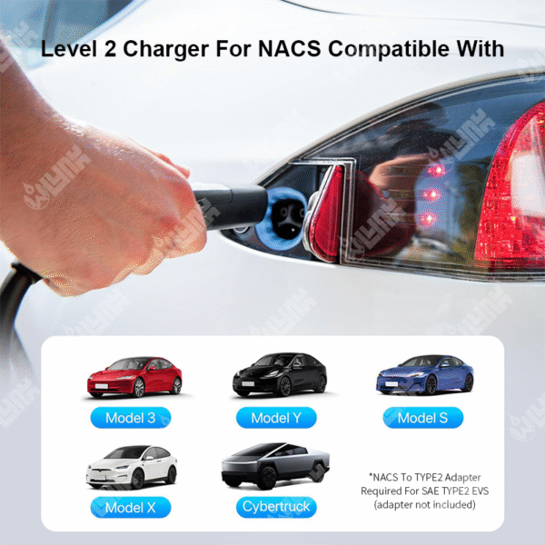 OLINK | Type 2 to NACS EV Charging Cable | 32A 250V AC | IP54 Waterproof - 图片 5